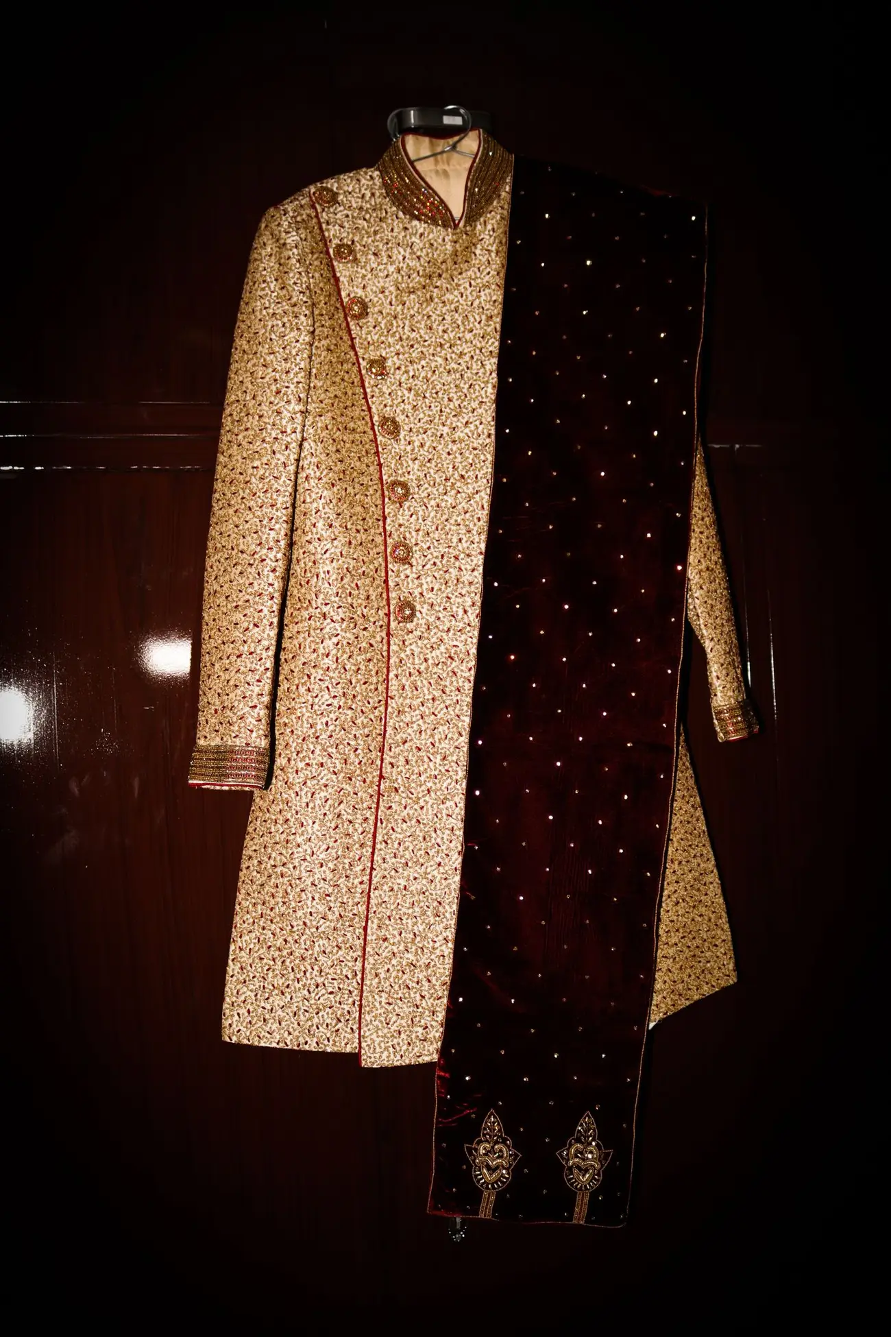 The embroidered sherwani ready for the big morning