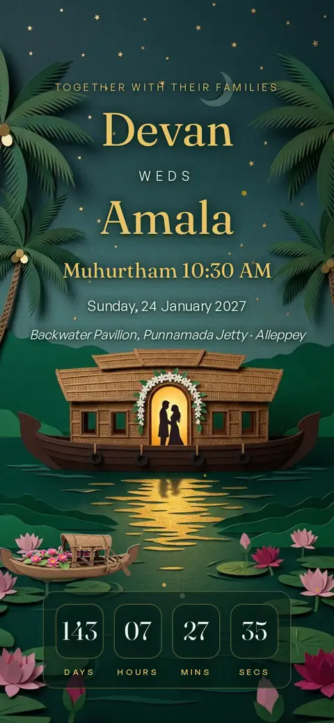 Live preview of the Kinara wedding invitation demo