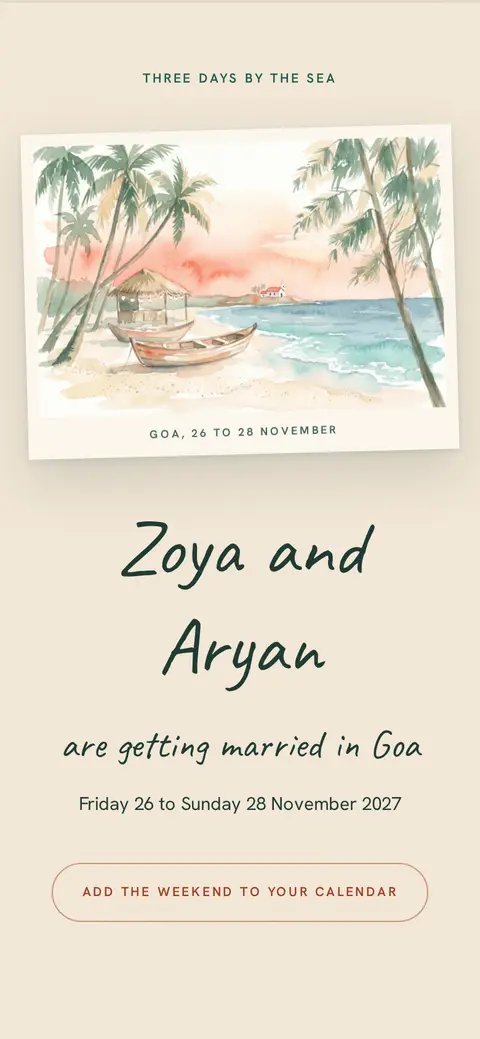 Live preview of the Samandar wedding invitation demo